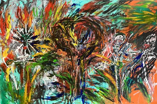 Driven by the firmament and converging visions di CAR ACT AIR, Pittura in vendita su Singulart