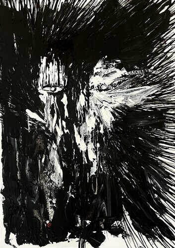 I buried my head in this calm and peaceful water van CAR ACT AIR, Schilderij te koop op Singulart