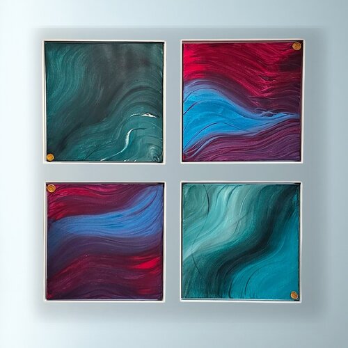 WAVES - 4er Set di Art of K - Kathleen Simon, Pittura in vendita su Singulart