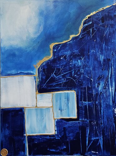 GOLDEN THREAD de Art of K - Kathleen Simon, Pintura a la venta en Singulart