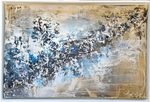 OCEAN MEETS BEACH par Art of K - Kathleen Simon, Peinture en vente sur Singulart