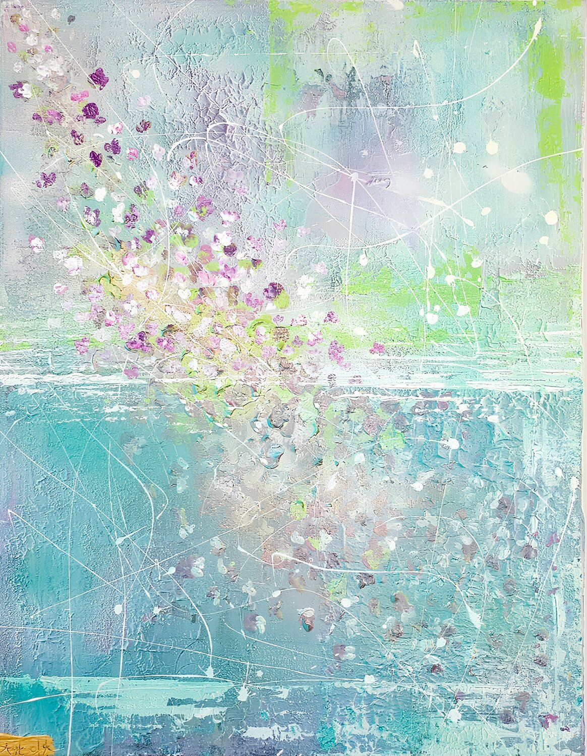 RAIN OF FLOWERS Kathleen Simon Peinture originale à vendre