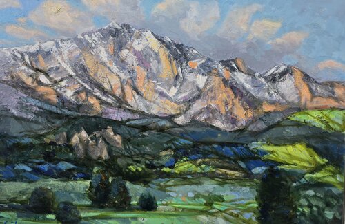 Golden Peaks by Gulshaba Abbasova, Painting for Sale on Singulart