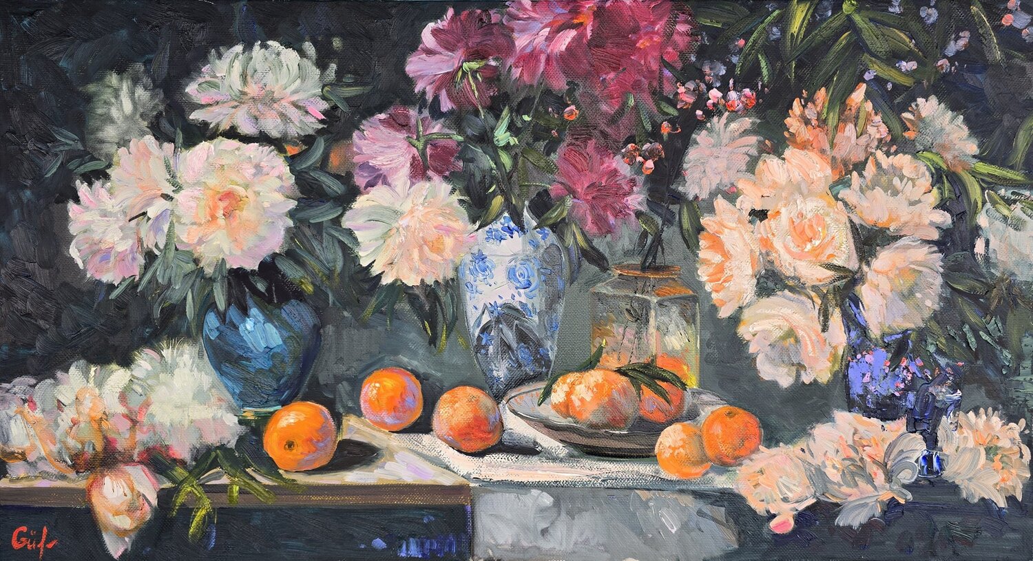 Still Life with Peonies and Oranges Gulshaba Abbasova
