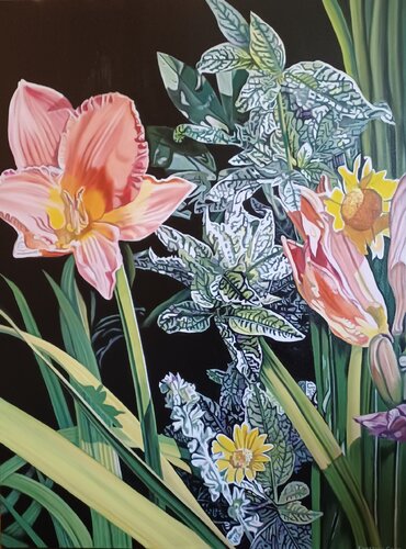 Exotic Days van Kimberley Cook, Schilderij te koop op Singulart