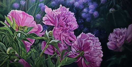 Blooming Buddies van Kimberley Cook, Schilderij te koop op Singulart