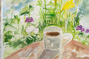 Einen Kaffee im Garten genießen Ute Meyer