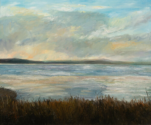 Abendlicht IV /  Gluss Water / Shetland di Ute Meyer, Pittura in vendita su Singulart