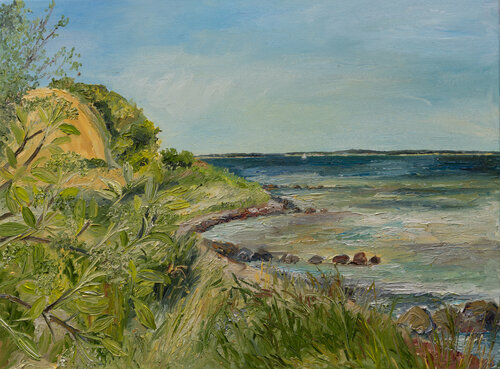 Segelboot in der Ferne / Borgnaes Bucht / Ærø Ute Meyer