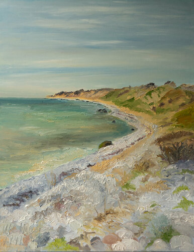 Ostseestrand in der Sonne / Jørbæk Strand /Ærø by Ute Meyer, 油畫 for Sale on Singulart