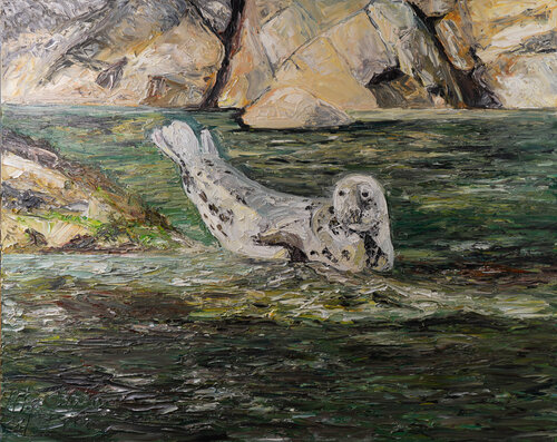 Seehund/Shetland di Ute Meyer, Pittura in vendita su Singulart