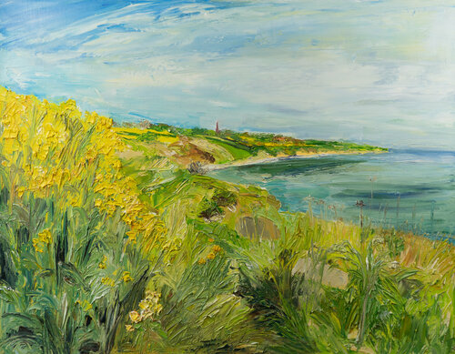 Rapsfeld II/ Mølledamsvej /Ærø van Ute Meyer, Schilderij te koop op Singulart