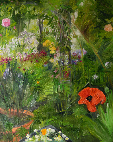Mohnblüte van Ute Meyer, Schilderij te koop op Singulart