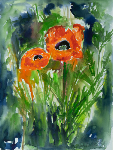 Klatschmohn by Ute Meyer, Work on Paper for Sale on Singulart