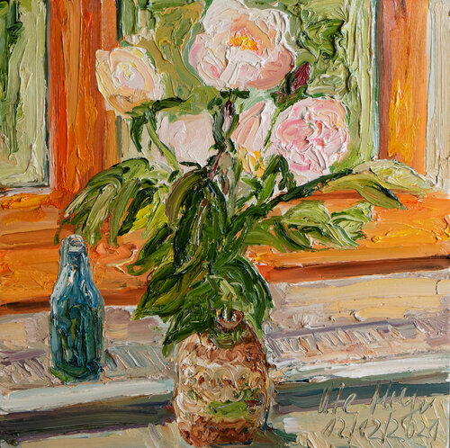 Rosen im Dezember di Ute Meyer, Pittura in vendita su Singulart