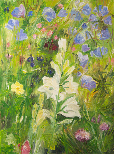 Glockenblume und Storchschnabel von Ute Meyer, Malerei kaufen auf Singulart