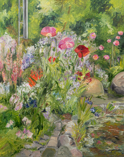 Mohn und Nachtviolen von Ute Meyer, Malerei kaufen auf Singulart