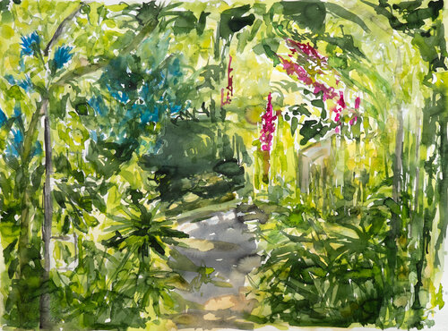 Weidenröschen und Wegwarte von Ute Meyer, Malerei kaufen auf Singulart