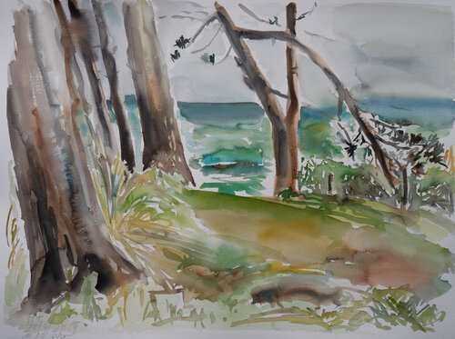 Windiger Abend / Ostsee /Alsen de Ute Meyer, Pintura a la venta en Singulart