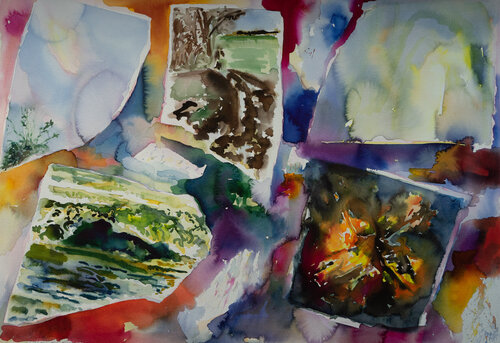 Feuer, Wasser, Luft, Erde und ... by Ute Meyer, 油畫 for Sale on Singulart