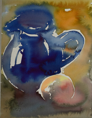 Krug und Apfel von Ute Meyer, Malerei kaufen auf Singulart