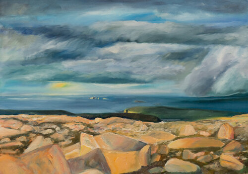 Weite Sicht / Ronas Hill / Shetland van Ute Meyer, Schilderij te koop op Singulart