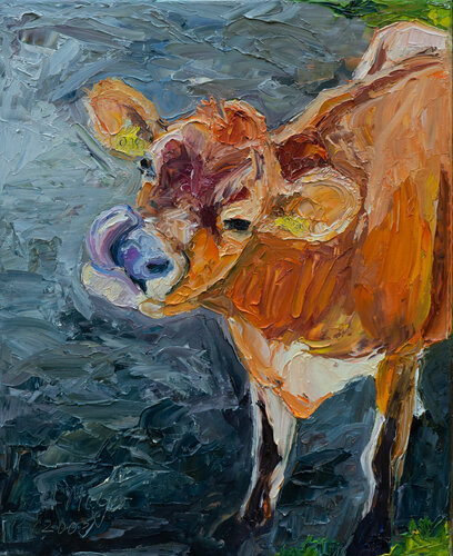 Jersey Kuh / Ærø by Ute Meyer, 油畫 for Sale on Singulart