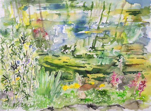 Am Teich im April by Ute Meyer, 油畫 for Sale on Singulart