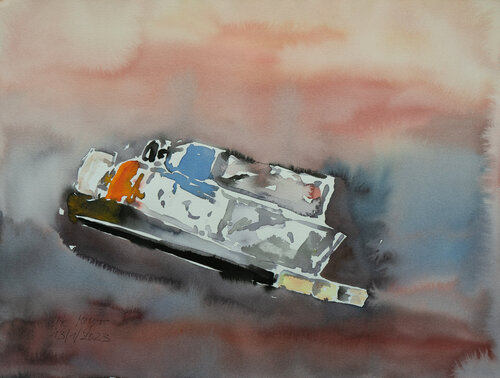Farbtuben und Pinsel by Ute Meyer, Painting for Sale on Singulart