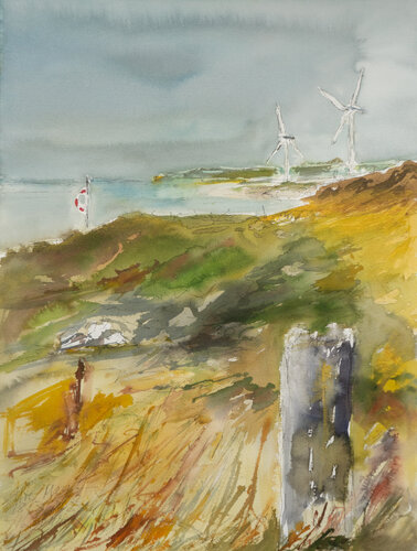 Windräder/Vejsnæs/ Ærø von Ute Meyer, Malerei kaufen auf Singulart