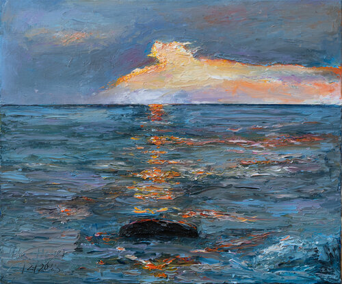 Abendstimmung an der Ostsee von Ute Meyer, Malerei kaufen auf Singulart