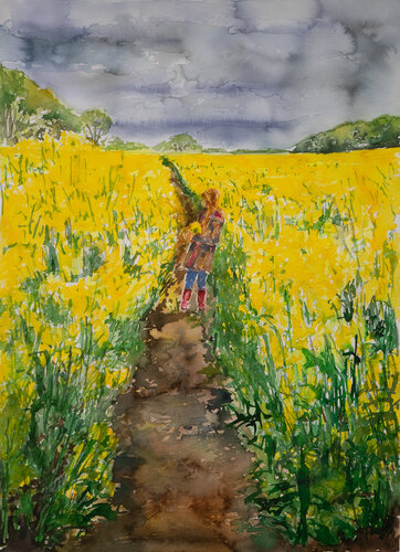 Im Rapsfeld by Ute Meyer, 油畫 for Sale on Singulart