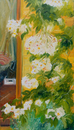Rosen vor der Tür I by Ute Meyer, Painting for Sale on Singulart