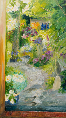 Rosen vor der Tür II by Ute Meyer, Painting for Sale on Singulart