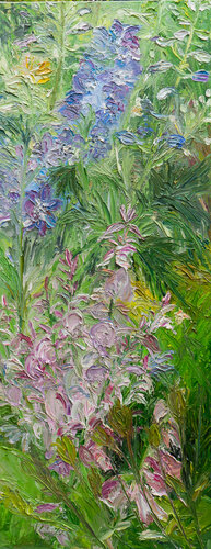 Rittersporn und Salbei van Ute Meyer, Schilderij te koop op Singulart