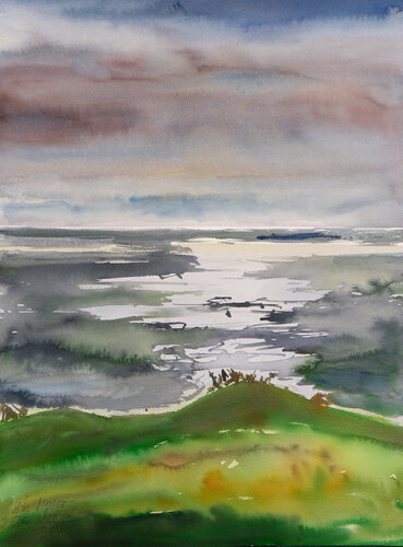 Ostsee / Regenstimmung / Ærø di Ute Meyer, Pittura in vendita su Singulart