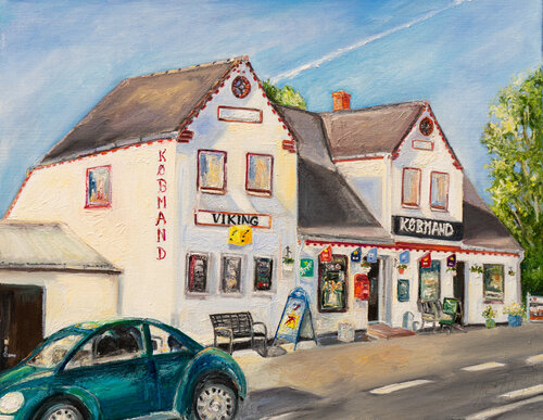 Viking Mini Market /  Tranderup / Morgensonne von Ute Meyer, Malerei kaufen auf Singulart