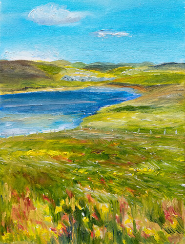 Sullom Voe/Blick auf Brae/ Shetland de Ute Meyer, Pintura a la venta en Singulart