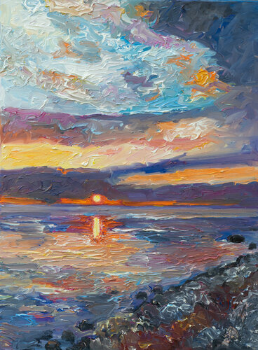 Sonnenuntergang an der Ostsee / Ærø by Ute Meyer, 油畫 for Sale on Singulart