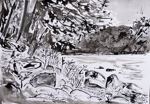 Ostsee / Knudshoved II par Ute Meyer, Dessin en vente sur Singulart