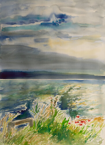 Nach dem Regen / Ostsee / Ærø / Vejsnæs di Ute Meyer, Pittura in vendita su Singulart