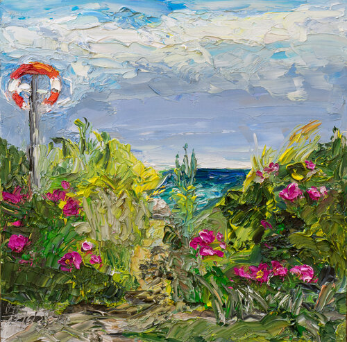 Heckenrosen / Risemark / Ærø / Ostsee di Ute Meyer, Pittura in vendita su Singulart