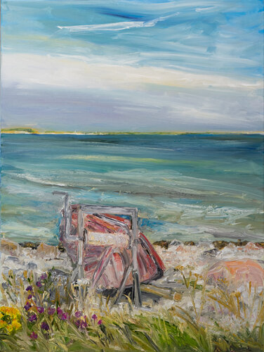 Rotes Boot /Sct. Albert / Ærø / Ostsee van Ute Meyer, Schilderij te koop op Singulart