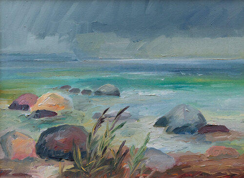 Gewitter / Ostseeküste by Ute Meyer, Painting for Sale on Singulart