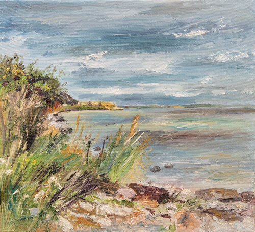 Ziehende Wolken über dem Meer / Ærø par Ute Meyer, Peinture en vente sur Singulart