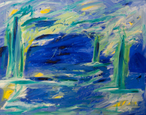 Blaues Feld von Ute Meyer, Malerei kaufen auf Singulart