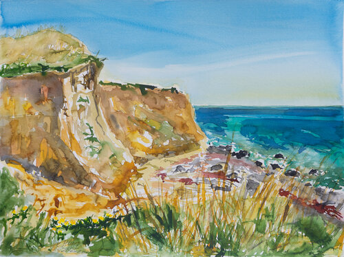 Blauer Frühlingshimmel / Oldemark / Ærø di Ute Meyer, Pittura in vendita su Singulart