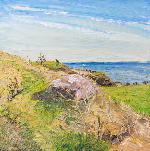 Frisches Grün /Voderup Klint / Ærø van Ute Meyer, Schilderij te koop op Singulart