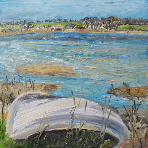 Umgedrehtes Boot / Borgnæs / Ærø de Ute Meyer, Pintura a la venta en Singulart