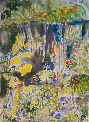 Herbstsonne auf dem Teich di Ute Meyer, Pittura in vendita su Singulart